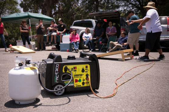 A dual fuel generator runs on either gasoline or propane to provide clean electricity