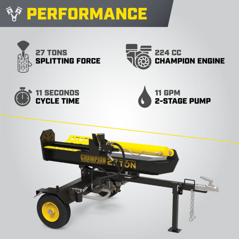 27-Ton Log Splitter with Honda GX200 - Champion Power Equipment