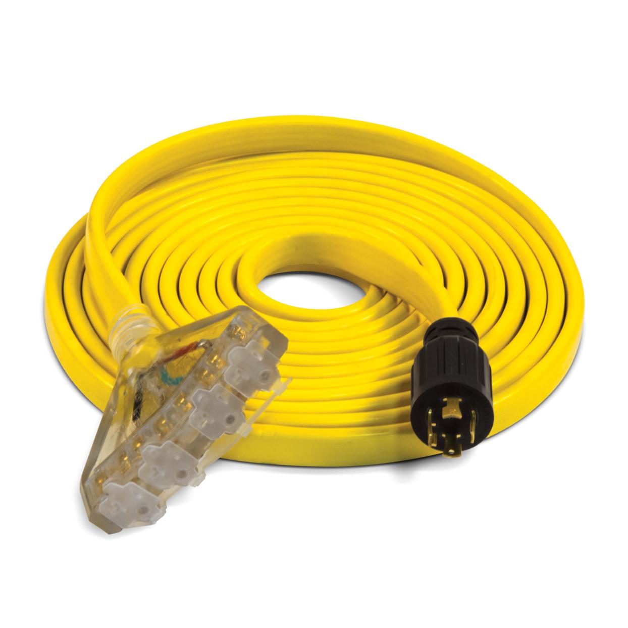 25 ft. 30A 125/250V Flat Generator Extension Cord Champion Power