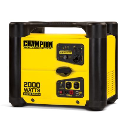 a yellow and black generator with the words champion on it.