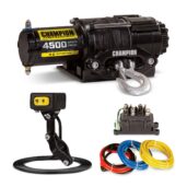 the champion 4500 winch is shown with its accessories.