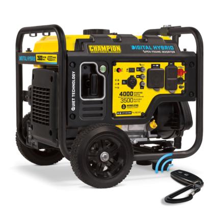 a yellow and black generator on a white background.