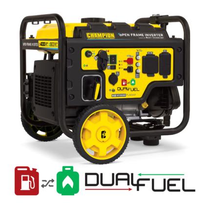 a yellow and black generator sitting on top of a white background.