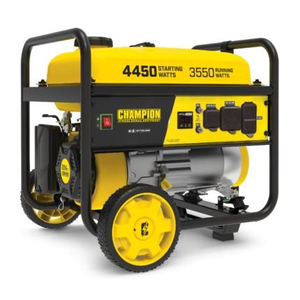 a yellow and black generator on a white background.
