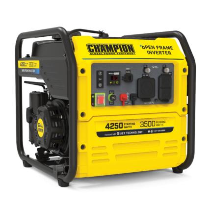 a yellow and black generator on a white background.