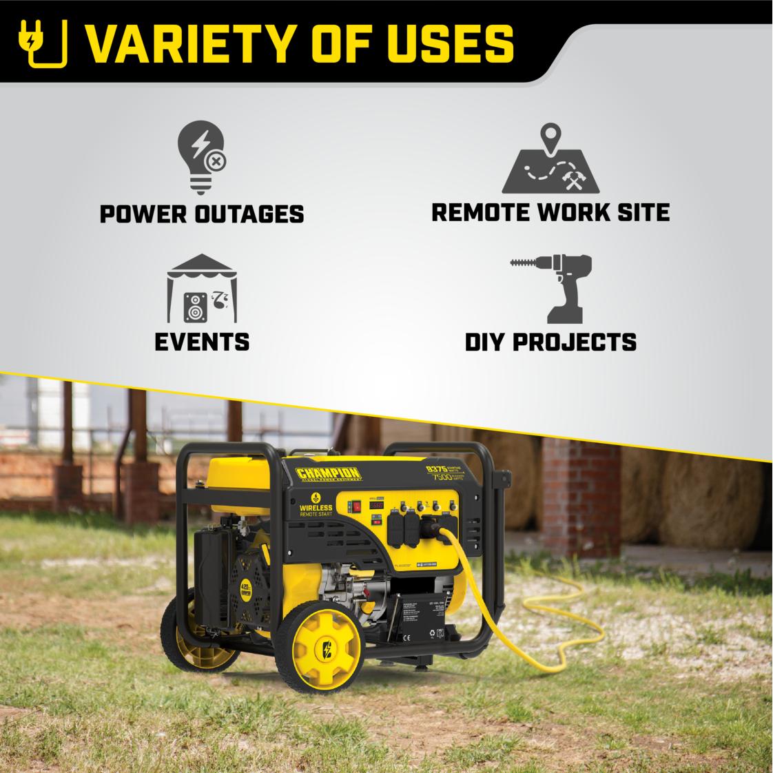7500Watt Wireless Start Generator Champion Power Equipment