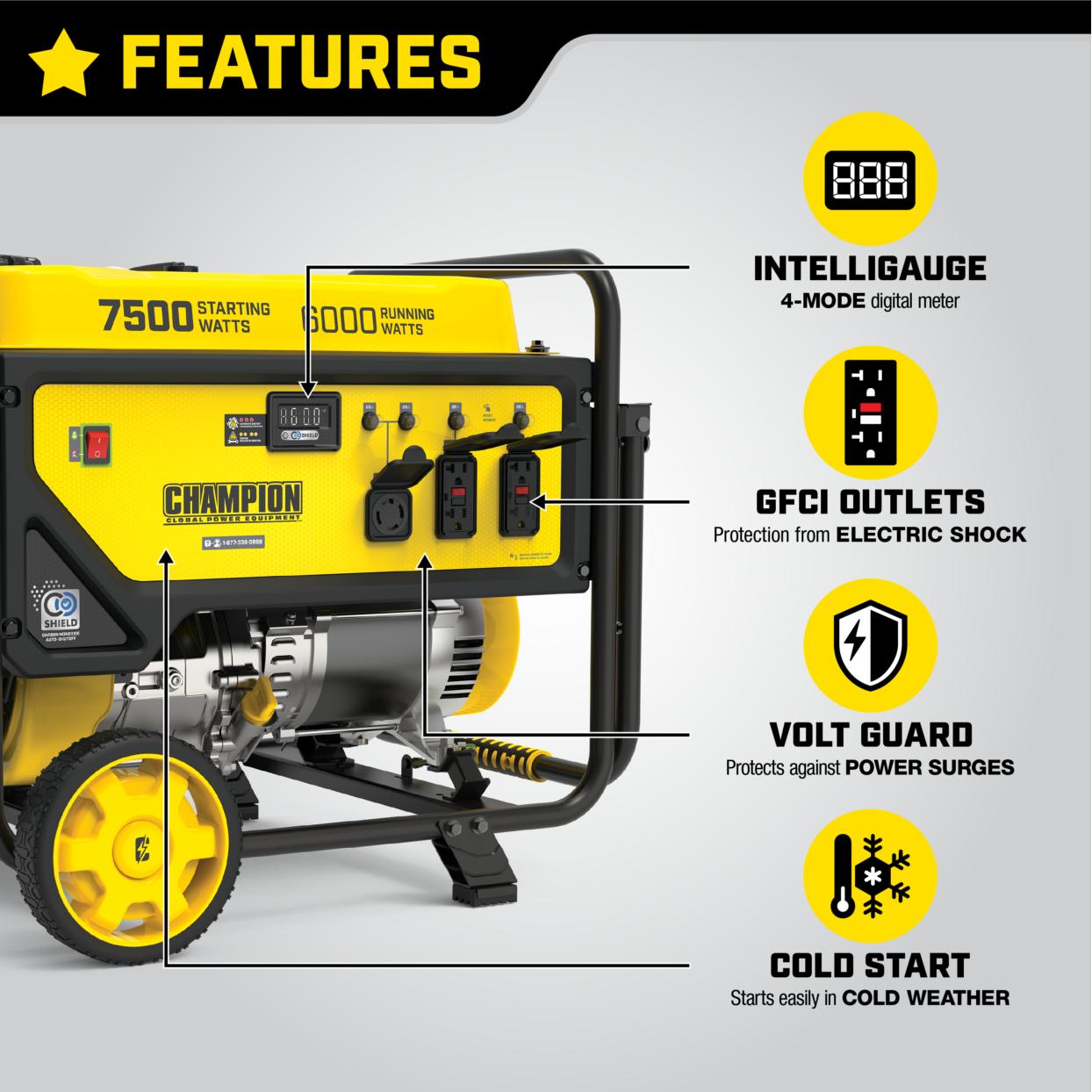 6000Watt Generator with CO Shield® Champion Power Equipment