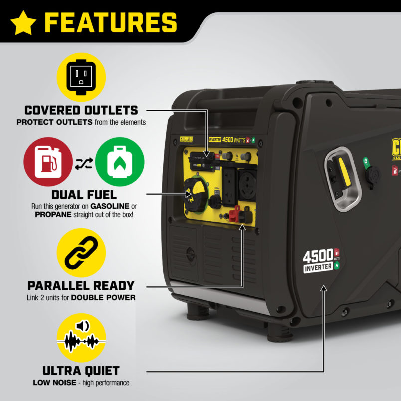 4500-Watt Dual Fuel Inverter - Champion Power Equipment