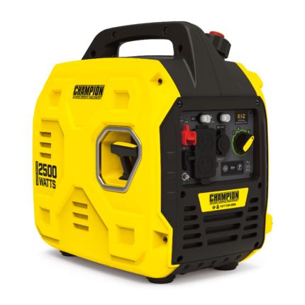 a yellow and black generator on a white background.