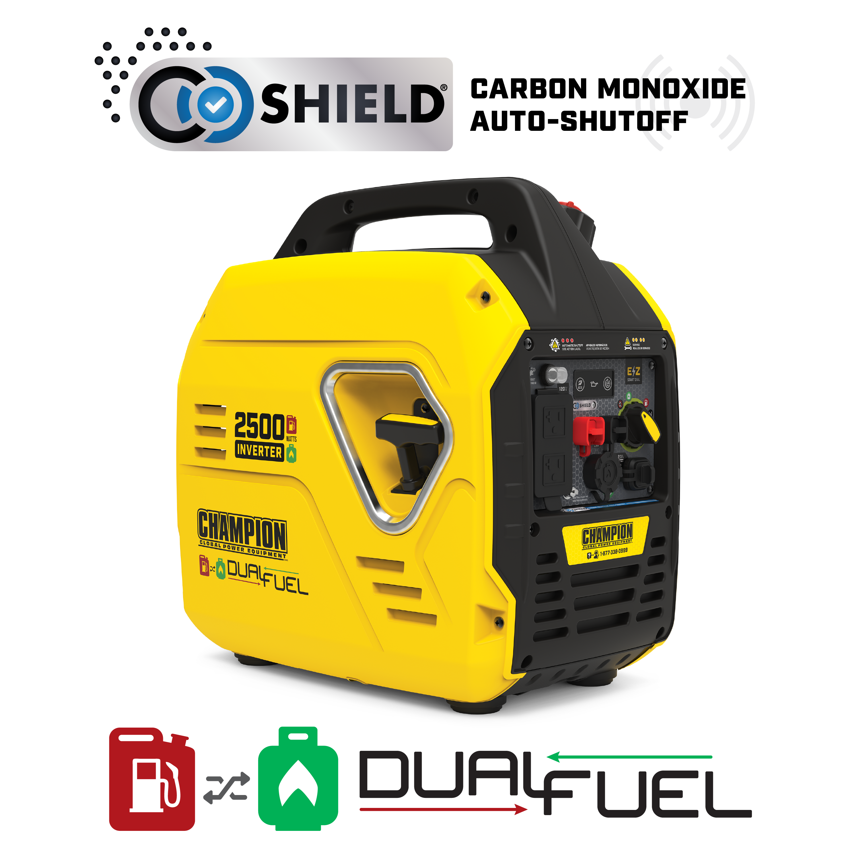 2500W Dual Fuel Inverter with CO Shield® – Champion Power
