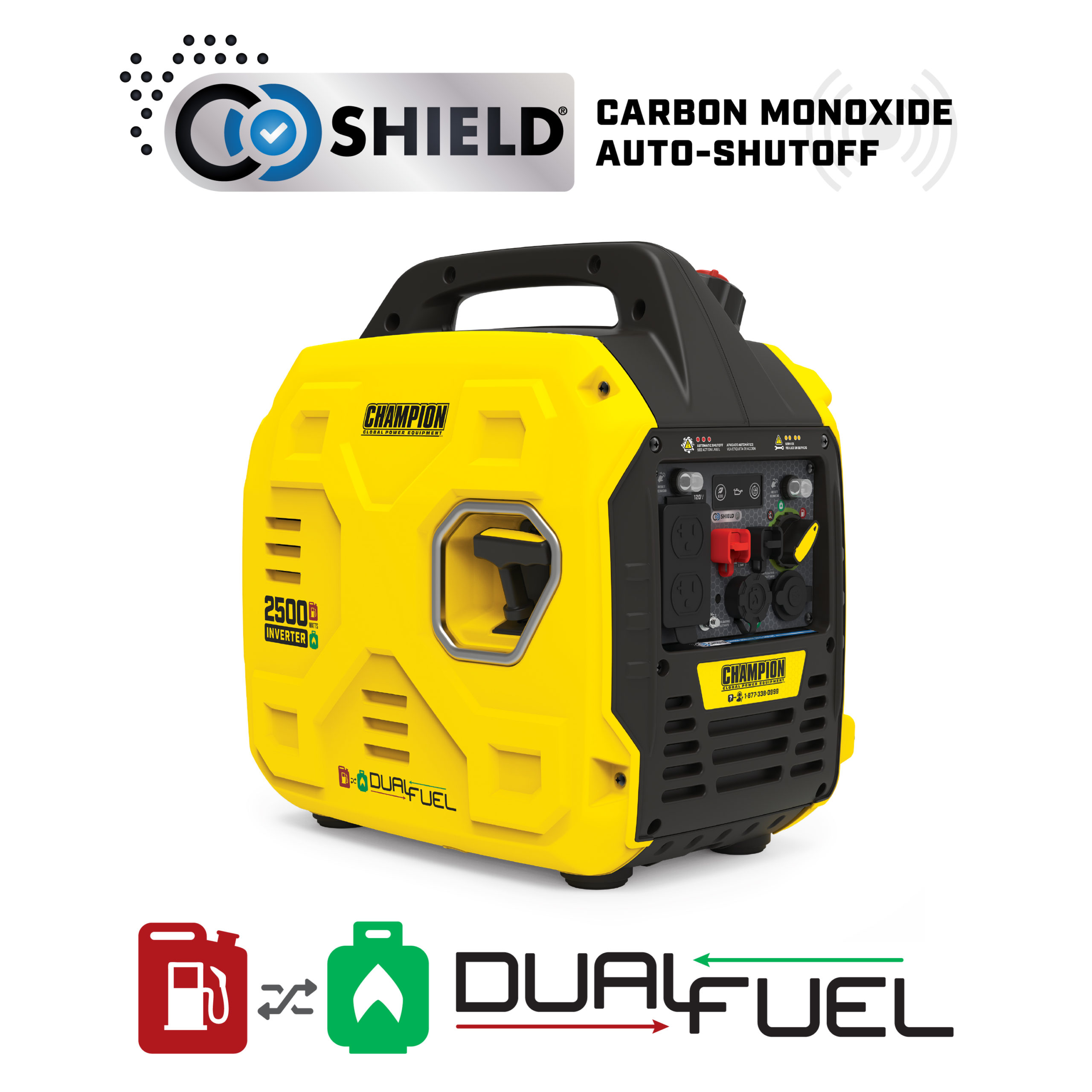 CHAMPION POWER EQUIPMENT 2500-Watt Gasoline Powered Recoil Start Inverter Generator with Champion 79 cc Engine