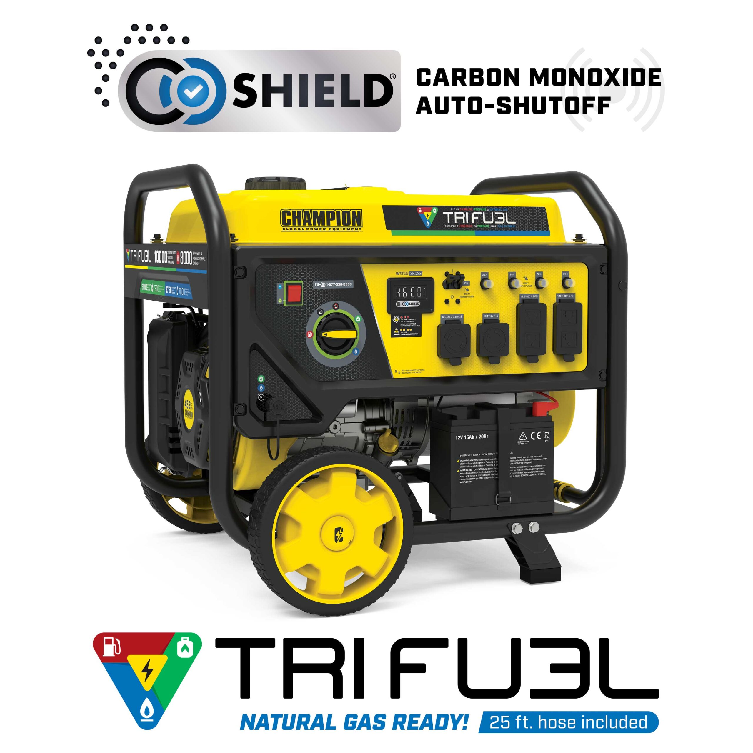 8000W Electric Start Tri Fuel Generator with CO Shield