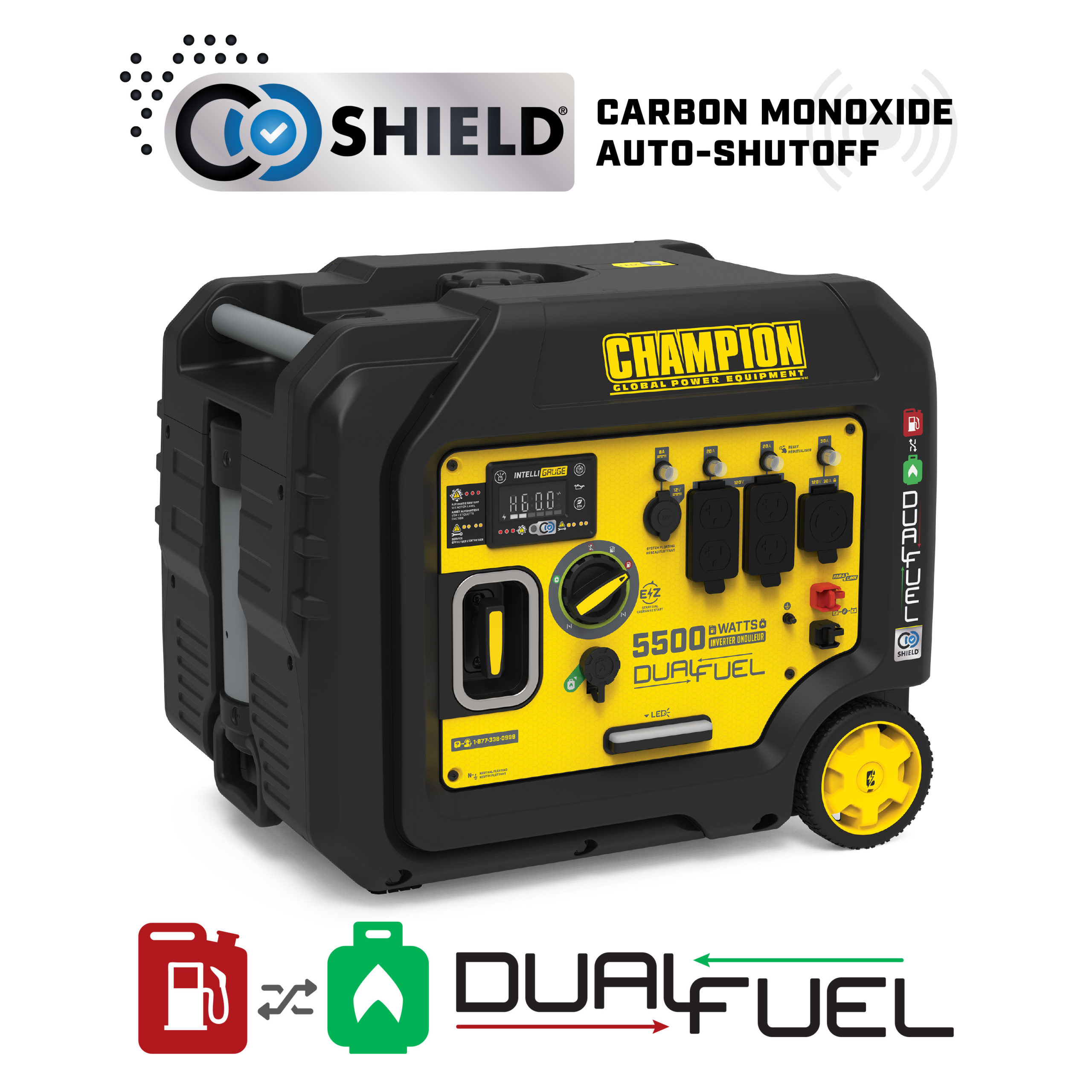 5500W Dual Fuel Inverter with CO Shield® - 201243 - Champion Power