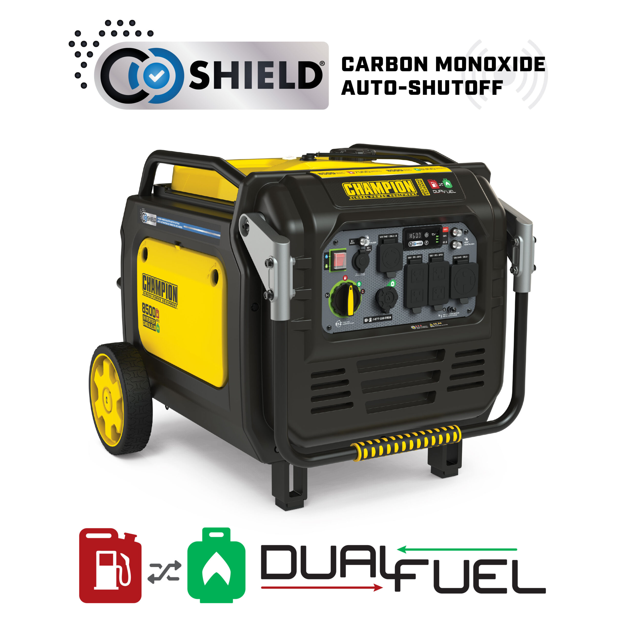 8500W Electric Start Dual Fuel Inverter - 201177 - Champion Power