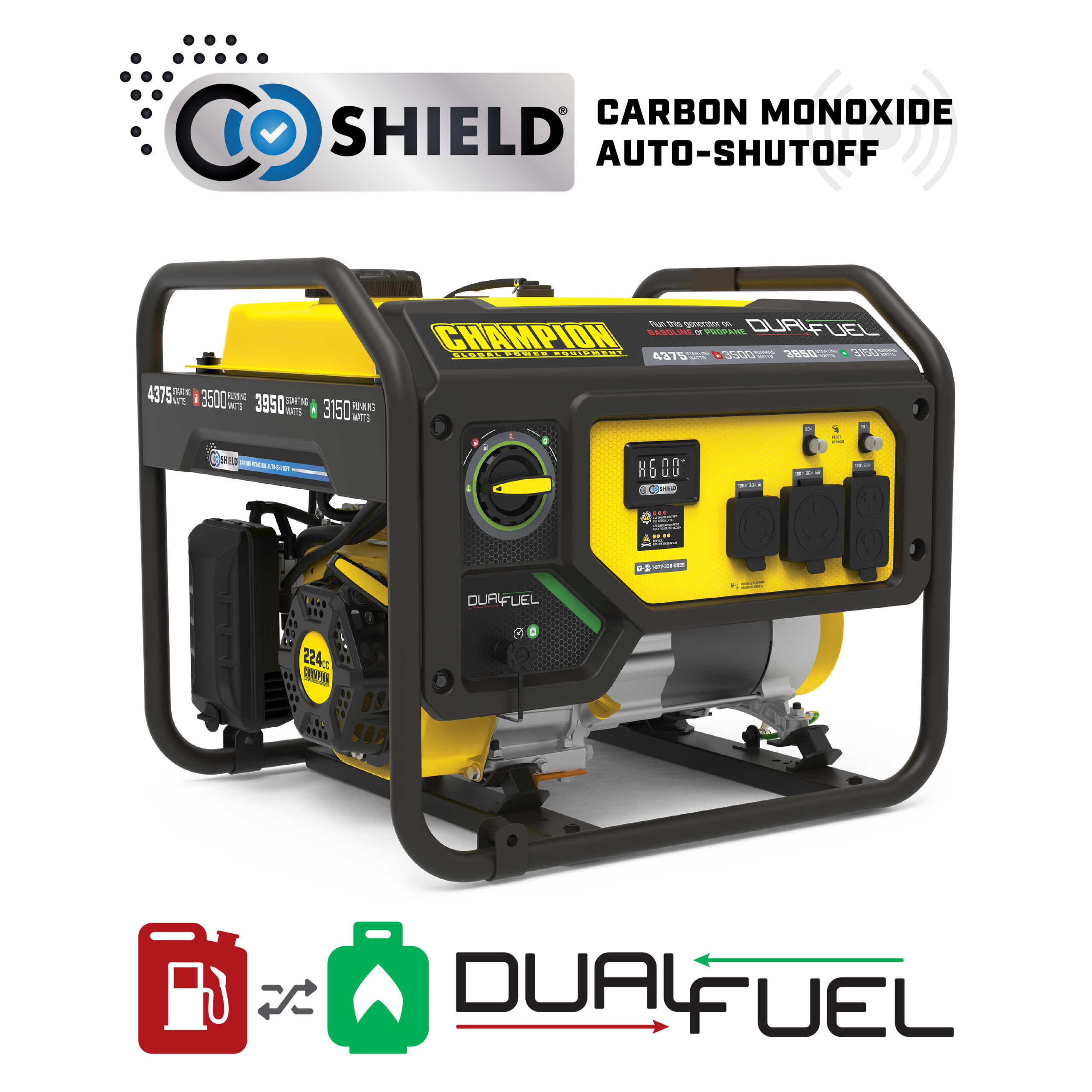 3500W Dual Fuel Generator with CO Shield® - 201296 - Champion