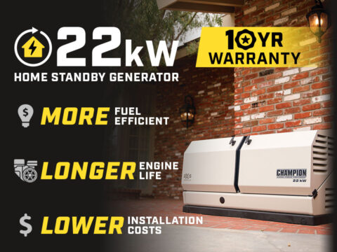 Champion's new 22 kW home standby generator