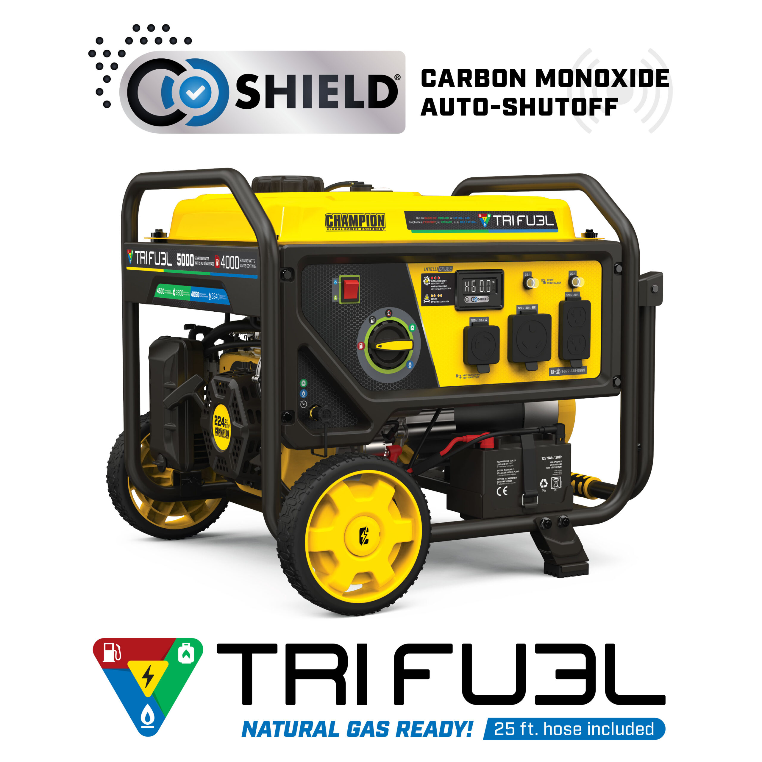 4000W Tri Fuel Generator with CO Shield® - 201445 - Champion Power