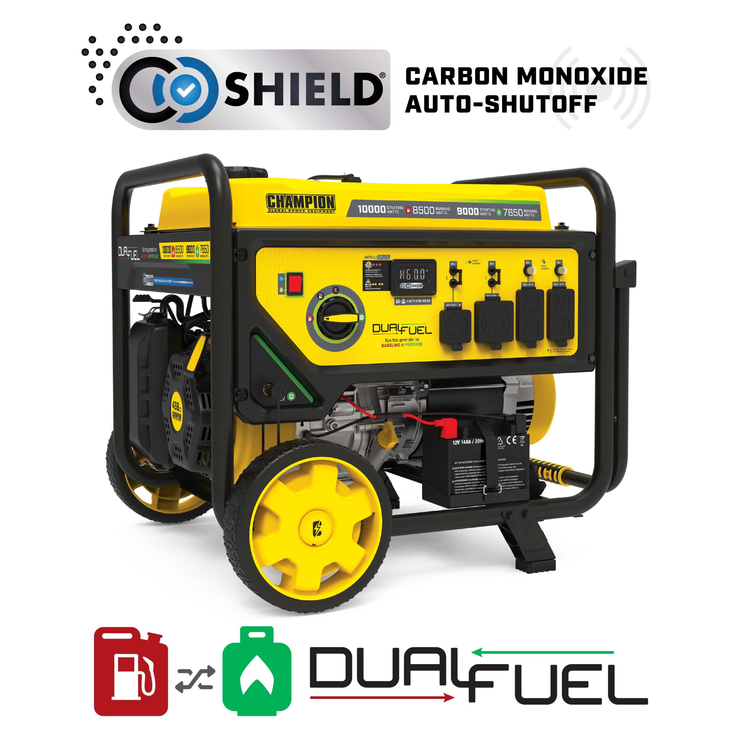 8500W Electric Start Dual Fuel Generator with CO Shield® - 201493