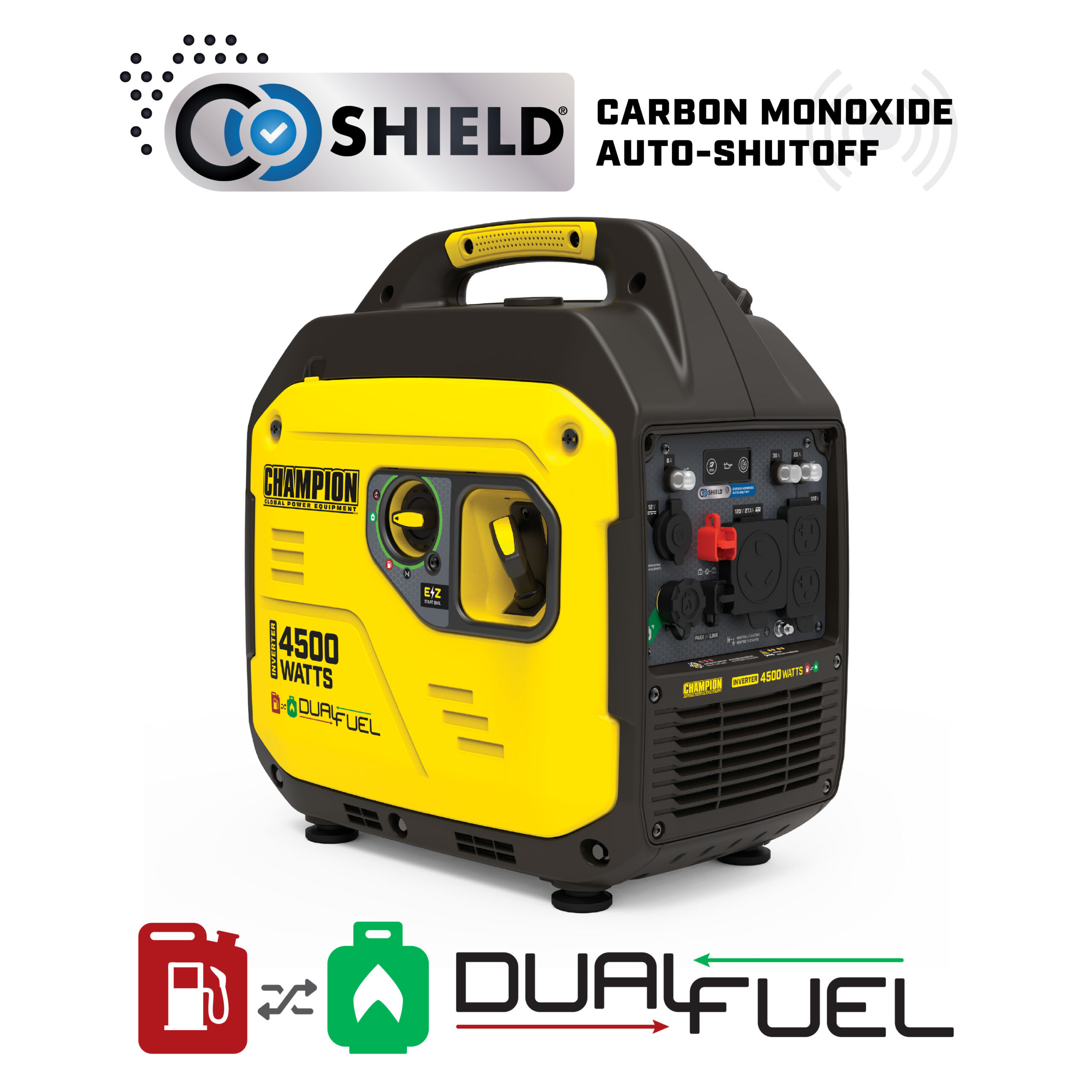 4500W Dual Fuel Inverter with CO Shield® - 201531 - Champion Power