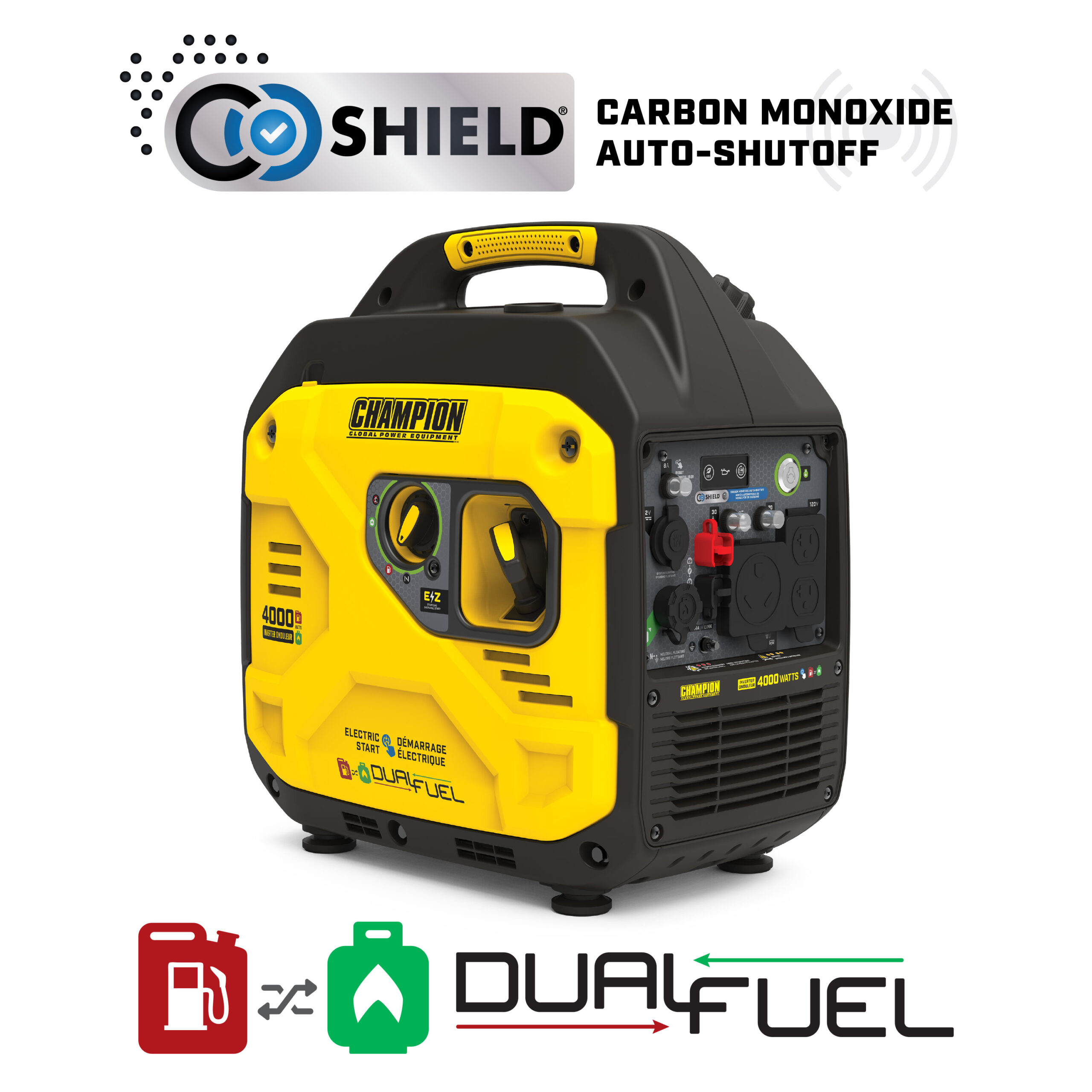 4000W Electric Start Dual Fuel Inverter - 201567 - Champion Power