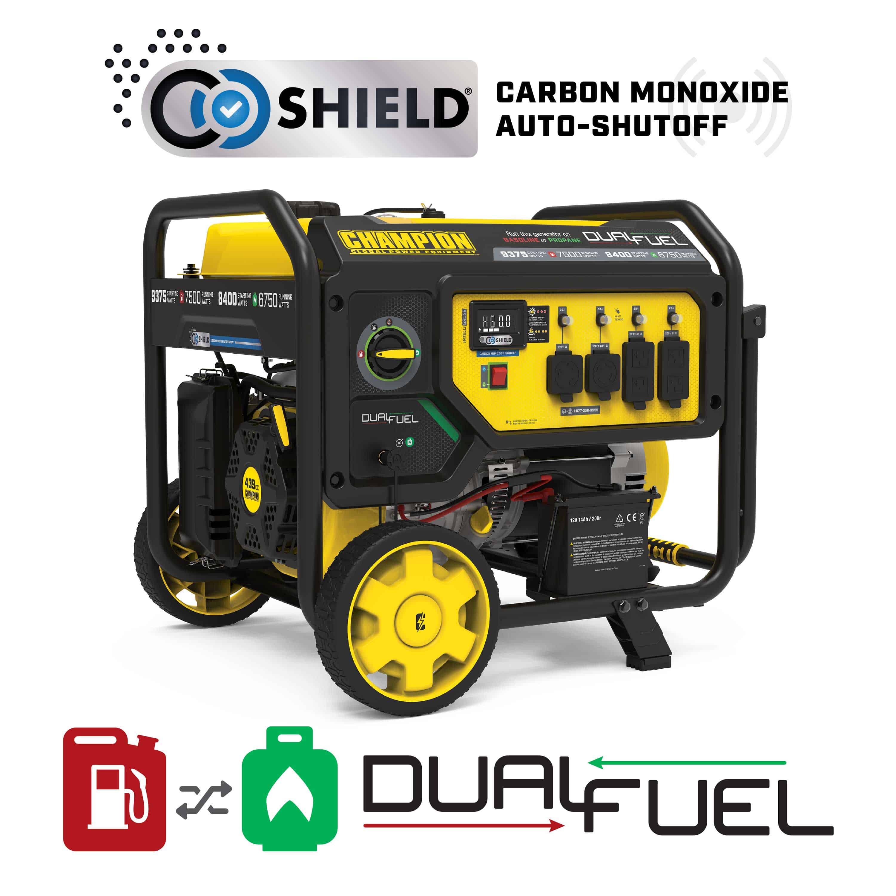 7500W Electric Start Dual Fuel Generator - 201663 - Champion Power